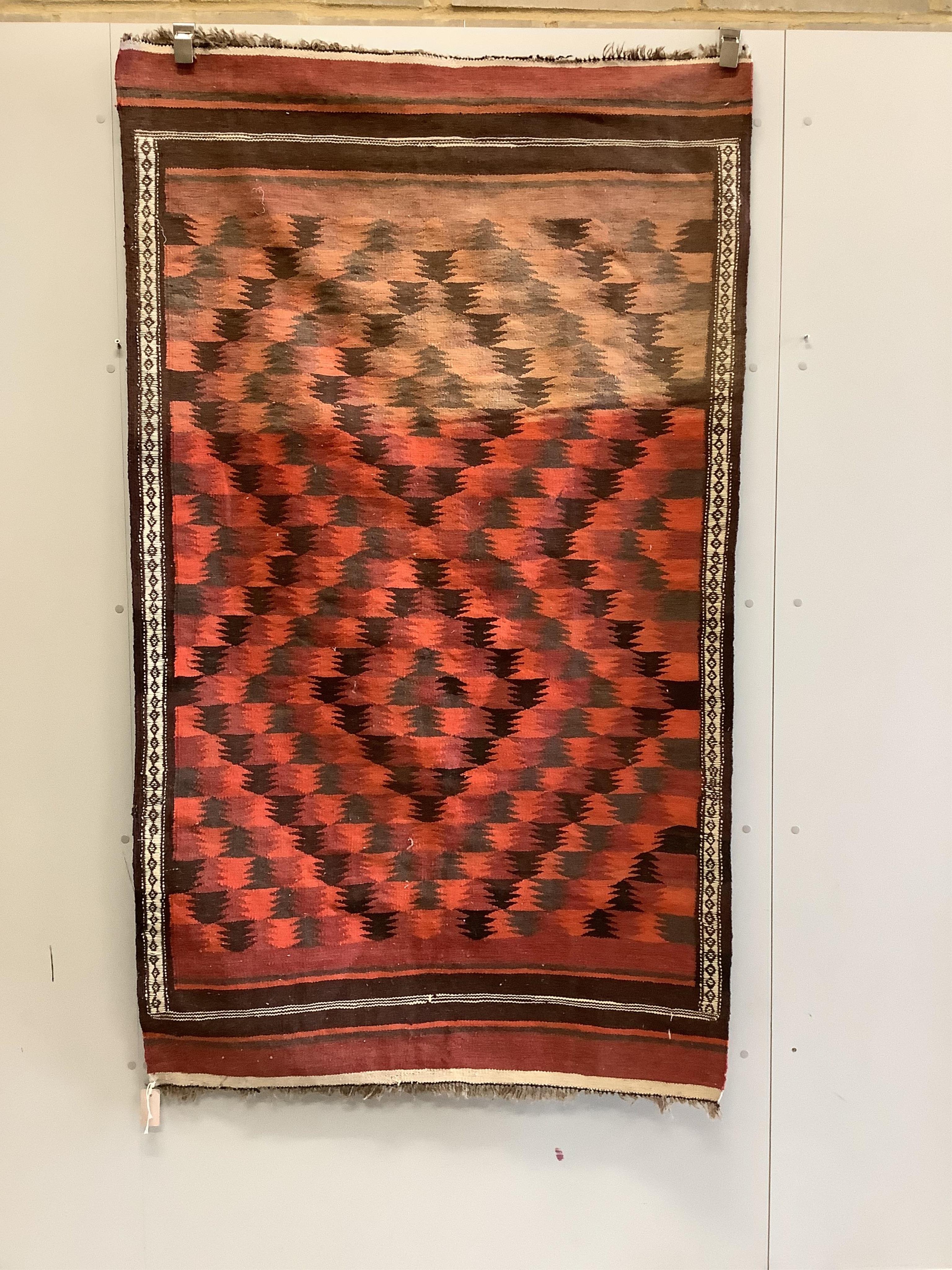 A Kilim flat weave rug, 186 x 120cm. Condition - fair